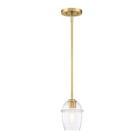 Designers Fountain Summer Jazz 60 Watt 1-Light Brushed Gold Transitional Pendant Light with Clear Glass Shade D310M-5P-BG